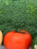 bread, lettuce, broccoli, zucchini, tomatoes