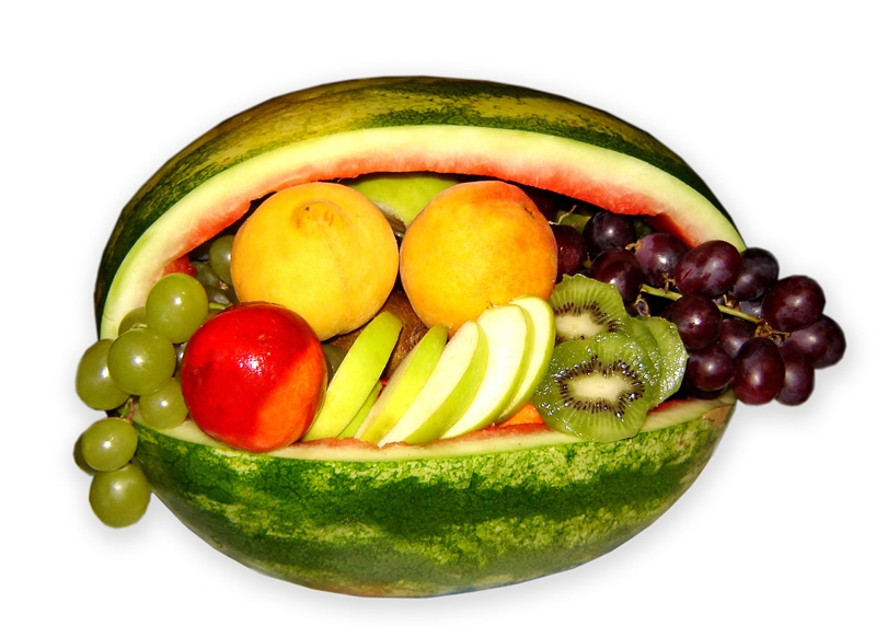 fruit salad in watermelon