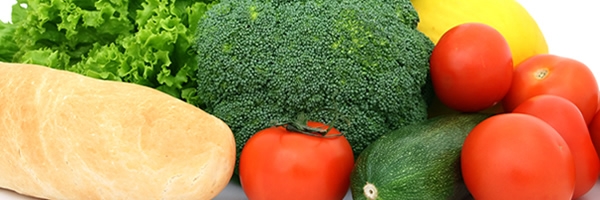 bread, lettuce, broccoli, zucchini, tomatoes