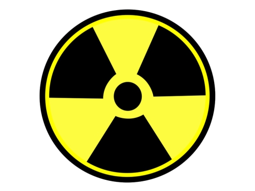 black an yellow round symbol for radioactivity