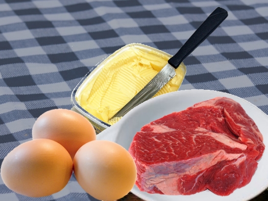 butter, eggs, meat butter, eggs, meat
