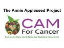Shape of apple filled will healthy food. Text says: The Annie Appleseed Project CAM for Cancer."