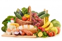 fruits, vegetables, bread, eggs, milk, cheese