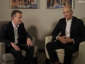 James Carroll and Joseph Mercola during interview