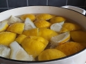 lemons in water in casserole pot
