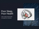 Text says: "Poor sleep, poor heath" with image of brain and hippocampus highlighted